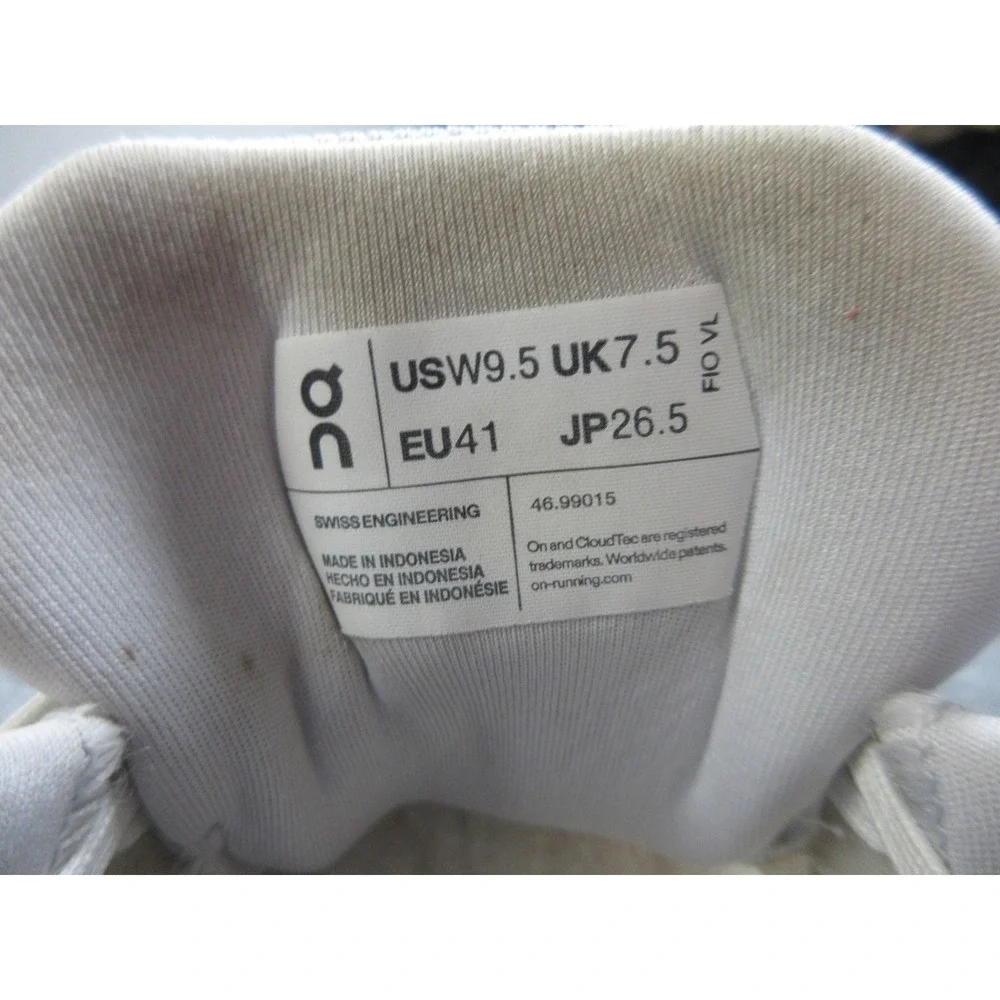 On Cloudrunner Shoes Womens 9.5 White Gray CloudTec Swiss Engineering Running